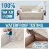 imageHVERSAILTEX 100 Waterproof Loveseat Covers for 2 Cushion Couch Modern Sofa Covers Waterproof and Washable Thick Soft Couch Cover for Dogs with Elastic Straps Loveseat GreyBeigeFrench OakBeige