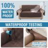 imageHVERSAILTEX 100 Waterproof Loveseat Covers for 2 Cushion Couch Modern Sofa Covers Waterproof and Washable Thick Soft Couch Cover for Dogs with Elastic Straps Loveseat GreyBeigeBrownBeige