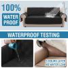 imageHVERSAILTEX 100 Waterproof Loveseat Covers for 2 Cushion Couch Modern Sofa Covers Waterproof and Washable Thick Soft Couch Cover for Dogs with Elastic Straps Loveseat GreyBeigeBlackBeige