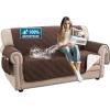 imageHVERSAILTEX 100 Waterproof Loveseat Covers for 2 Cushion Couch Modern Sofa Covers Waterproof and Washable Thick Soft Couch Cover for Dogs with Elastic Straps Loveseat GreyBeigeBrownBeige