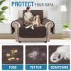 imageHVERSAILTEX 100 Waterproof Loveseat Covers for 2 Cushion Couch Modern Sofa Covers Waterproof and Washable Thick Soft Couch Cover for Dogs with Elastic Straps Loveseat GreyBeigeChocolateBeige