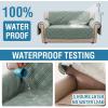 imageHVERSAILTEX 100 Waterproof Loveseat Covers for 2 Cushion Couch Modern Sofa Covers Waterproof and Washable Thick Soft Couch Cover for Dogs with Elastic Straps Loveseat GreyBeigeLily PadBeige