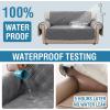 imageHVERSAILTEX 100 Waterproof Loveseat Covers for 2 Cushion Couch Modern Sofa Covers Waterproof and Washable Thick Soft Couch Cover for Dogs with Elastic Straps Loveseat GreyBeigeGreyBeige