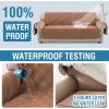 imageHVERSAILTEX 100 Waterproof Loveseat Covers for 2 Cushion Couch Modern Sofa Covers Waterproof and Washable Thick Soft Couch Cover for Dogs with Elastic Straps Loveseat GreyBeigeTerracottaBeige