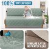 imageHVERSAILTEX 100 Waterproof Loveseat Covers for 2 Cushion Couch Modern Sofa Covers Waterproof and Washable Thick Soft Couch Cover for Dogs with Elastic Straps Loveseat GreyBeigeLily PadBeige
