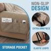 imageHVERSAILTEX 100 Waterproof Loveseat Covers for 2 Cushion Couch Modern Sofa Covers Waterproof and Washable Thick Soft Couch Cover for Dogs with Elastic Straps Loveseat GreyBeigeTaupeBeige