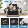 imageHVERSAILTEX 100 Waterproof Loveseat Covers for 2 Cushion Couch Modern Sofa Covers Waterproof and Washable Thick Soft Couch Cover for Dogs with Elastic Straps Loveseat GreyBeigeBlackBeige