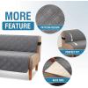 imageHVERSAILTEX 100 Waterproof Loveseat Covers for 2 Cushion Couch Modern Sofa Covers Waterproof and Washable Thick Soft Couch Cover for Dogs with Elastic Straps Loveseat GreyBeigeGreyBeige
