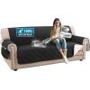 imageHVERSAILTEX 100 Waterproof Loveseat Covers for 2 Cushion Couch Modern Sofa Covers Waterproof and Washable Thick Soft Couch Cover for Dogs with Elastic Straps Loveseat GreyBeigeBlackBeige
