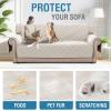 imageHVERSAILTEX 100 Waterproof Loveseat Covers for 2 Cushion Couch Modern Sofa Covers Waterproof and Washable Thick Soft Couch Cover for Dogs with Elastic Straps Loveseat GreyBeigeFrench OakBeige