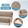 imageHVERSAILTEX 100 Waterproof Loveseat Covers for 2 Cushion Couch Modern Sofa Covers Waterproof and Washable Thick Soft Couch Cover for Dogs with Elastic Straps Loveseat GreyBeigeTaupeBeige