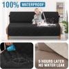 imageHVERSAILTEX 100 Waterproof Loveseat Covers for 2 Cushion Couch Modern Sofa Covers Waterproof and Washable Thick Soft Couch Cover for Dogs with Elastic Straps Loveseat GreyBeigeBlackBeige
