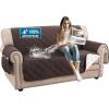 imageHVERSAILTEX 100 Waterproof Loveseat Covers for 2 Cushion Couch Modern Sofa Covers Waterproof and Washable Thick Soft Couch Cover for Dogs with Elastic Straps Loveseat GreyBeigeChocolateBeige