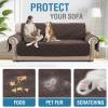 imageHVERSAILTEX 100 Waterproof Loveseat Covers for 2 Cushion Couch Modern Sofa Covers Waterproof and Washable Thick Soft Couch Cover for Dogs with Elastic Straps Loveseat GreyBeigeChocolateBeige