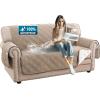 imageHVERSAILTEX 100 Waterproof Loveseat Covers for 2 Cushion Couch Modern Sofa Covers Waterproof and Washable Thick Soft Couch Cover for Dogs with Elastic Straps Loveseat GreyBeigeTaupeBeige
