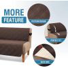 imageHVERSAILTEX 100 Waterproof Loveseat Covers for 2 Cushion Couch Modern Sofa Covers Waterproof and Washable Thick Soft Couch Cover for Dogs with Elastic Straps Loveseat GreyBeigeBrownBeige