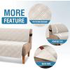 imageHVERSAILTEX 100 Waterproof Loveseat Covers for 2 Cushion Couch Modern Sofa Covers Waterproof and Washable Thick Soft Couch Cover for Dogs with Elastic Straps Loveseat GreyBeigeFrench OakBeige