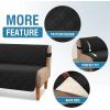 imageHVERSAILTEX 100 Waterproof Loveseat Covers for 2 Cushion Couch Modern Sofa Covers Waterproof and Washable Thick Soft Couch Cover for Dogs with Elastic Straps Loveseat GreyBeigeBlackBeige
