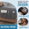 imageHVERSAILTEX 100 Waterproof Loveseat Covers for 2 Cushion Couch Modern Sofa Covers Waterproof and Washable Thick Soft Couch Cover for Dogs with Elastic Straps Loveseat GreyBeigeGreyBeige