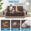 imageHVERSAILTEX 100 Waterproof Loveseat Covers for 2 Cushion Couch Modern Sofa Covers Waterproof and Washable Thick Soft Couch Cover for Dogs with Elastic Straps Loveseat GreyBeigeBrownBeige