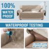 imageHVERSAILTEX 100 Waterproof Loveseat Covers for 2 Cushion Couch Modern Sofa Covers Waterproof and Washable Thick Soft Couch Cover for Dogs with Elastic Straps Loveseat GreyBeigeTaupeBeige