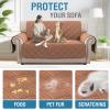 imageHVERSAILTEX 100 Waterproof Loveseat Covers for 2 Cushion Couch Modern Sofa Covers Waterproof and Washable Thick Soft Couch Cover for Dogs with Elastic Straps Loveseat GreyBeigeTerracottaBeige
