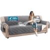 imageHVERSAILTEX 100 Waterproof Loveseat Covers for 2 Cushion Couch Modern Sofa Covers Waterproof and Washable Thick Soft Couch Cover for Dogs with Elastic Straps Loveseat GreyBeigeGreyBeige