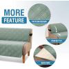 imageHVERSAILTEX 100 Waterproof Loveseat Covers for 2 Cushion Couch Modern Sofa Covers Waterproof and Washable Thick Soft Couch Cover for Dogs with Elastic Straps Loveseat GreyBeigeLily PadBeige