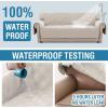 imageHVERSAILTEX 100 Waterproof Loveseat Covers for 2 Cushion Couch Modern Sofa Covers Waterproof and Washable Thick Soft Couch Cover for Dogs with Elastic Straps Loveseat GreyBeigeFrench OakBeige