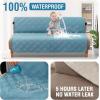 imageHVERSAILTEX 100 Waterproof Loveseat Covers for 2 Cushion Couch Modern Sofa Covers Waterproof and Washable Thick Soft Couch Cover for Dogs with Elastic Straps Loveseat GreyBeigeSmoke BlueBeige