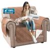 imageHVERSAILTEX 100 Waterproof Loveseat Covers for 2 Cushion Couch Modern Sofa Covers Waterproof and Washable Thick Soft Couch Cover for Dogs with Elastic Straps Loveseat GreyBeigeTerracottaBeige