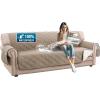 imageHVERSAILTEX 100 Waterproof Loveseat Covers for 2 Cushion Couch Modern Sofa Covers Waterproof and Washable Thick Soft Couch Cover for Dogs with Elastic Straps Loveseat GreyBeigeTaupeBeige