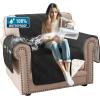 imageHVERSAILTEX 100 Waterproof Loveseat Covers for 2 Cushion Couch Modern Sofa Covers Waterproof and Washable Thick Soft Couch Cover for Dogs with Elastic Straps Loveseat GreyBeigeBlackBeige