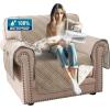 imageHVERSAILTEX 100 Waterproof Loveseat Covers for 2 Cushion Couch Modern Sofa Covers Waterproof and Washable Thick Soft Couch Cover for Dogs with Elastic Straps Loveseat GreyBeigeTaupeBeige
