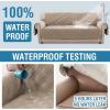 imageHVERSAILTEX 100 Waterproof Loveseat Covers for 2 Cushion Couch Modern Sofa Covers Waterproof and Washable Thick Soft Couch Cover for Dogs with Elastic Straps Loveseat GreyBeigeTaupeBeige