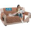 imageHVERSAILTEX 100 Waterproof Loveseat Covers for 2 Cushion Couch Modern Sofa Covers Waterproof and Washable Thick Soft Couch Cover for Dogs with Elastic Straps Loveseat GreyBeigeTerracottaBeige