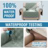 imageHVERSAILTEX 100 Waterproof Loveseat Covers for 2 Cushion Couch Modern Sofa Covers Waterproof and Washable Thick Soft Couch Cover for Dogs with Elastic Straps Loveseat GreyBeigeLily PadBeige