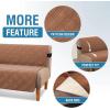 imageHVERSAILTEX 100 Waterproof Loveseat Covers for 2 Cushion Couch Modern Sofa Covers Waterproof and Washable Thick Soft Couch Cover for Dogs with Elastic Straps Loveseat GreyBeigeTerracottaBeige