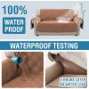 imageHVERSAILTEX 100 Waterproof Loveseat Covers for 2 Cushion Couch Modern Sofa Covers Waterproof and Washable Thick Soft Couch Cover for Dogs with Elastic Straps Loveseat GreyBeigeTerracottaBeige