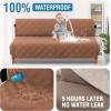 imageHVERSAILTEX 100 Waterproof Loveseat Covers for 2 Cushion Couch Modern Sofa Covers Waterproof and Washable Thick Soft Couch Cover for Dogs with Elastic Straps Loveseat GreyBeigeTerracottaBeige