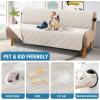 imageHVERSAILTEX 100 Waterproof Loveseat Covers for 2 Cushion Couch Modern Sofa Covers Waterproof and Washable Thick Soft Couch Cover for Dogs with Elastic Straps Loveseat GreyBeigeFrench OakBeige