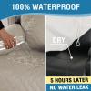 imageHVERSAILTEX 100 Waterproof Power Lift Recliner Chair Cover NonSlip Electric Reclining Cover for Recliner Chair Washable Power Lift Recliner Cover Stay in Place Ideal Furniture Protector GrayPale Oak