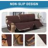 imageHVERSAILTEX 100 Waterproof Recliner Cover 1Piece Recliner Sofa Cover for 3 Cushion Couch Furniture Protector Cover with Non Slip Backing and Strap for Kids Dogs Pets3 Seater Rocket GrayChocolate