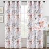 imageHVERSAILTEX Blackout Curtains for Living Room Darkening Thermal Insulated Panels 84 Inch Long Light Blocking Grommet CurtainsDrapes 2 Panels Vintage Classical Floral Printing Bluestone and TaupeGreyCoral