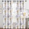 imageHVERSAILTEX Blackout Curtains for Living Room Darkening Thermal Insulated Panels 84 Inch Long Light Blocking Grommet CurtainsDrapes 2 Panels Vintage Classical Floral Printing Bluestone and TaupeGreyYellow