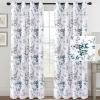 imageHVERSAILTEX Blackout Curtains for Living Room Darkening Thermal Insulated Panels 84 Inch Long Light Blocking Grommet CurtainsDrapes 2 Panels Vintage Classical Floral Printing Bluestone and TaupeGreyTeal