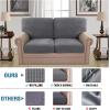 imageHVERSAILTEX MultiPieces Sofa Covers Stretch Couch Covers Form Fitted Seats and Back Cushions Covers 3 Seat Covers Plus 3 Back Cusion Covers Bonus 2 Armrest Covers GreyNeutral Gray