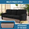 imageHVERSAILTEX MultiPieces Sofa Covers Stretch Couch Covers Form Fitted Seats and Back Cushions Covers 3 Seat Covers Plus 3 Back Cusion Covers Bonus 2 Armrest Covers GreyBlack