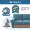 imageHVERSAILTEX MultiPieces Sofa Covers Stretch Couch Covers Form Fitted Seats and Back Cushions Covers 3 Seat Covers Plus 3 Back Cusion Covers Bonus 2 Armrest Covers GreyStorm Blue