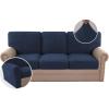 imageHVERSAILTEX MultiPieces Sofa Covers Stretch Couch Covers Form Fitted Seats and Back Cushions Covers 3 Seat Covers Plus 3 Back Cusion Covers Bonus 2 Armrest Covers GreyNavy